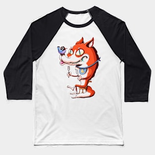 Fox getting ready for meal with bird Baseball T-Shirt